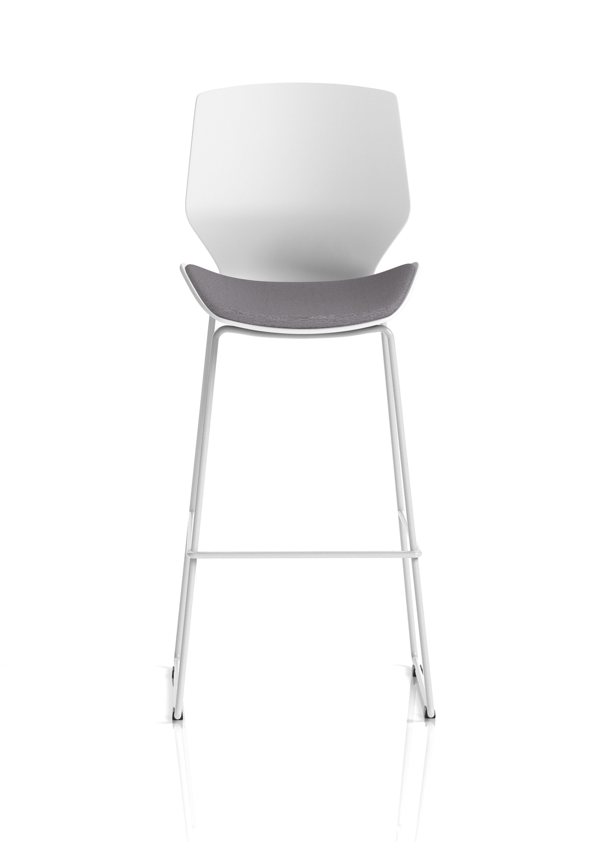 Florence White Frame Fabric Seat High Stool Chair