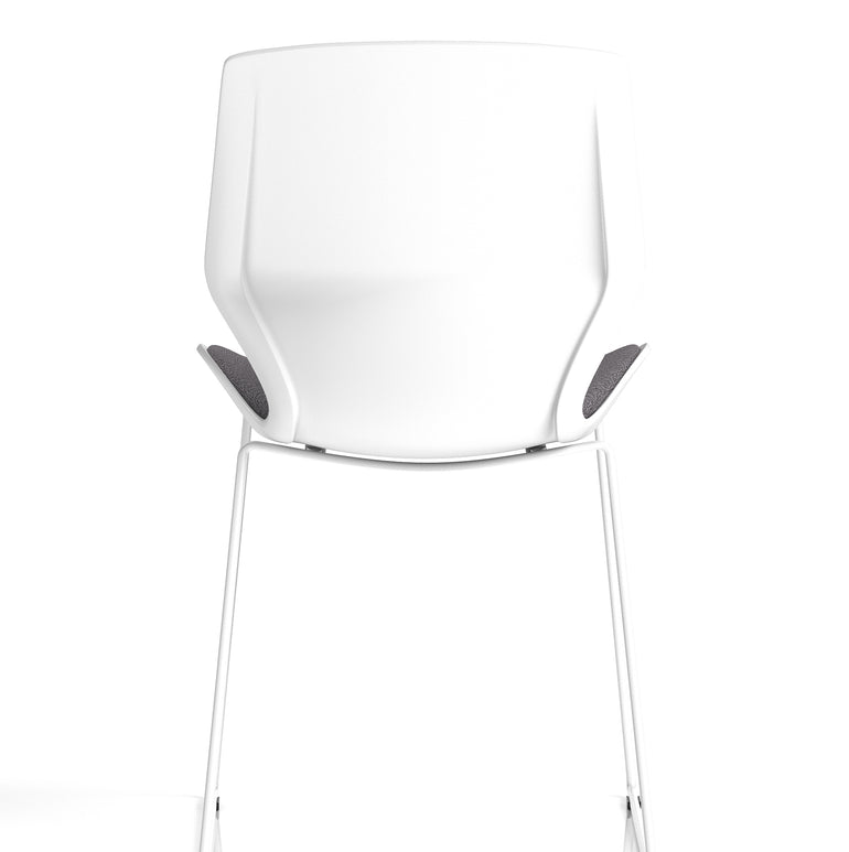 Florence Sled White Frame Fabric Seat Visitor Chair