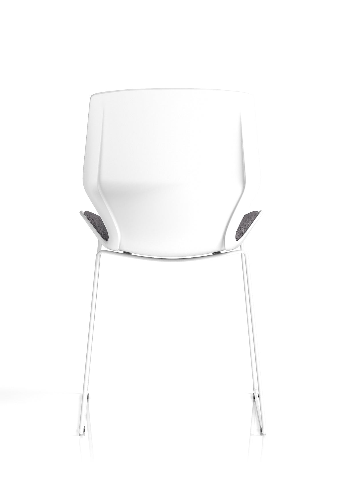 Florence Sled White Frame Fabric Seat Visitor Chair