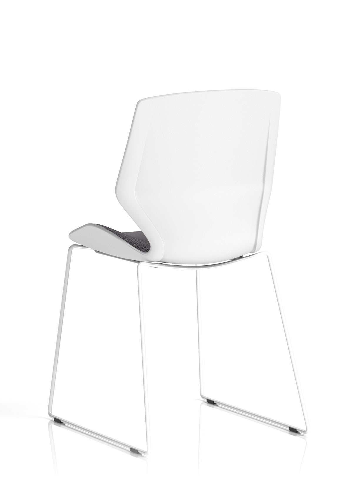 Florence Sled White Frame Fabric Seat Visitor Chair
