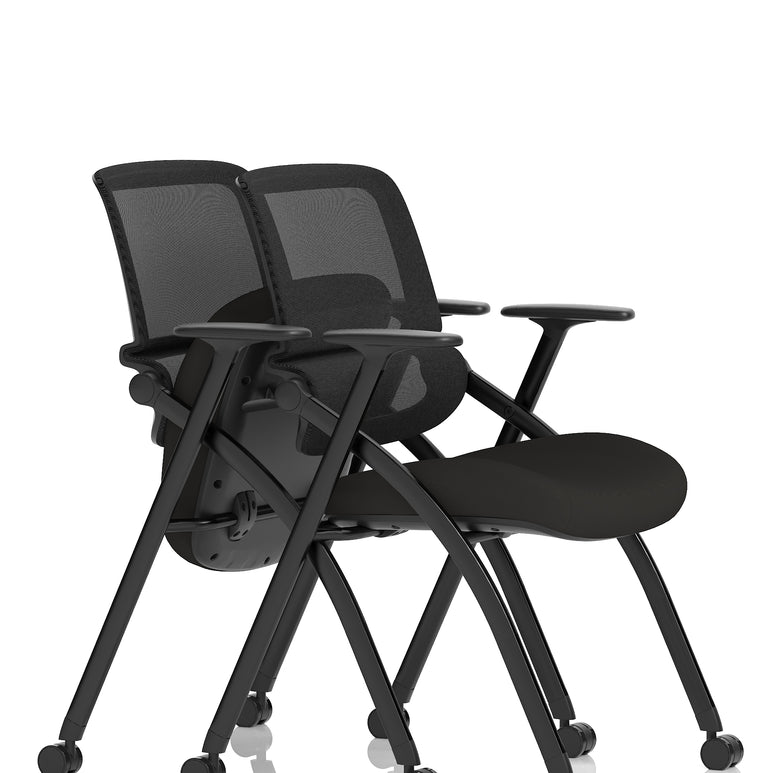 Capra Mesh Back Folding Office Training Chair With Sliding Arms