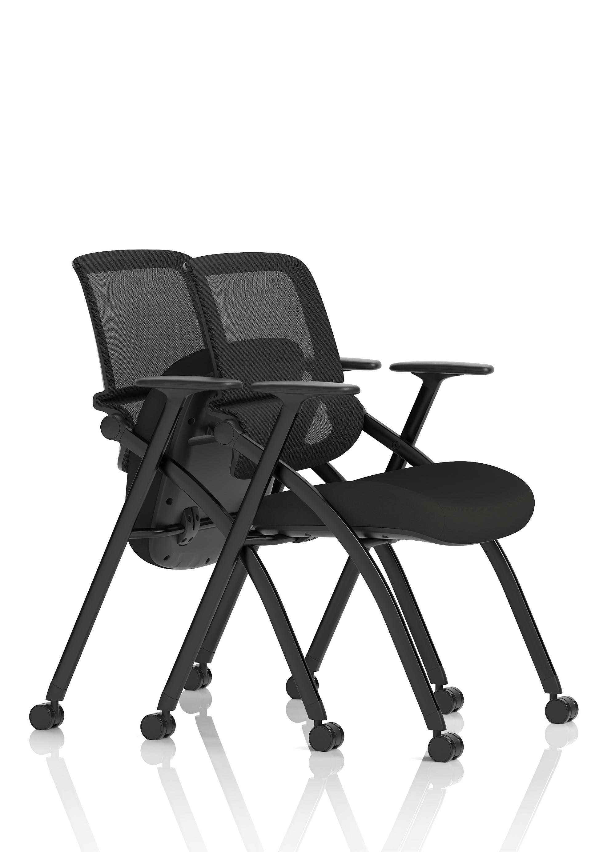 Capra Mesh Back Folding Office Training Chair With Sliding Arms