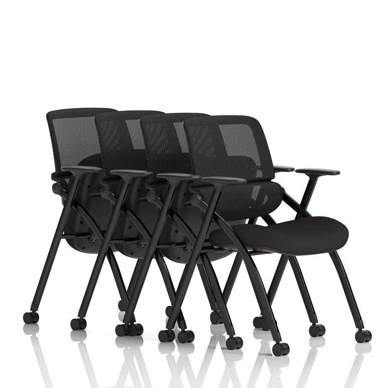 Capra Mesh Back Folding Office Training Chair With Sliding Arms