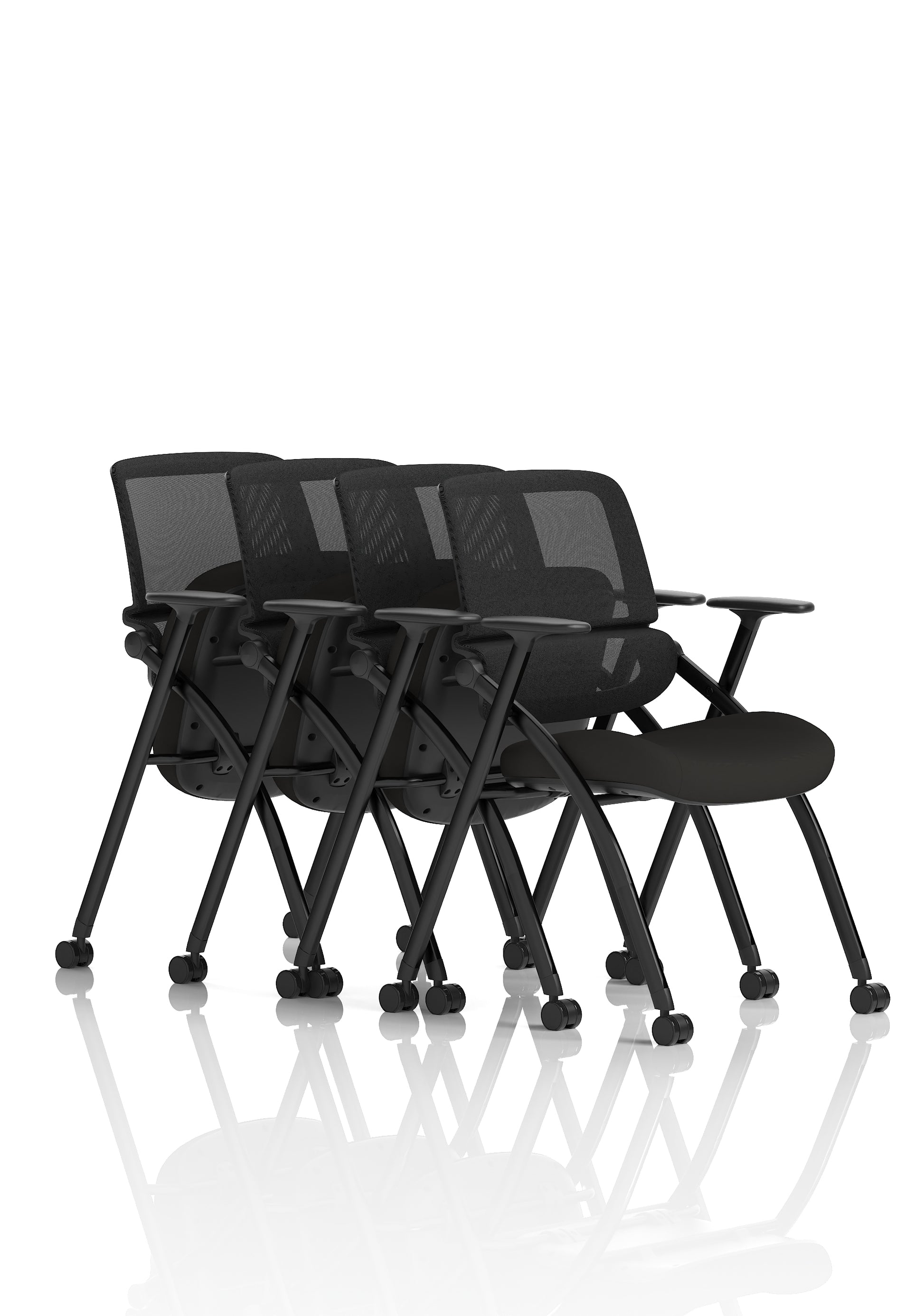 Capra Mesh Back Folding Office Training Chair With Sliding Arms