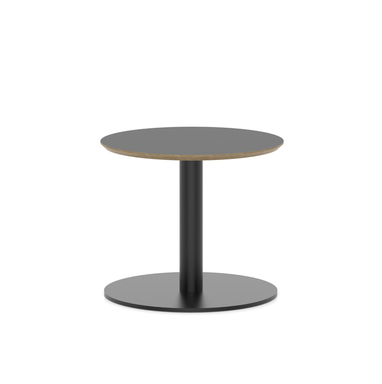 Brixworth Round Coffee Table With Disc Base - Black Leg