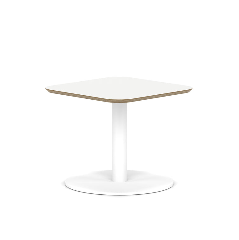 Brixworth Square Coffee Table With Disc Base - White Leg