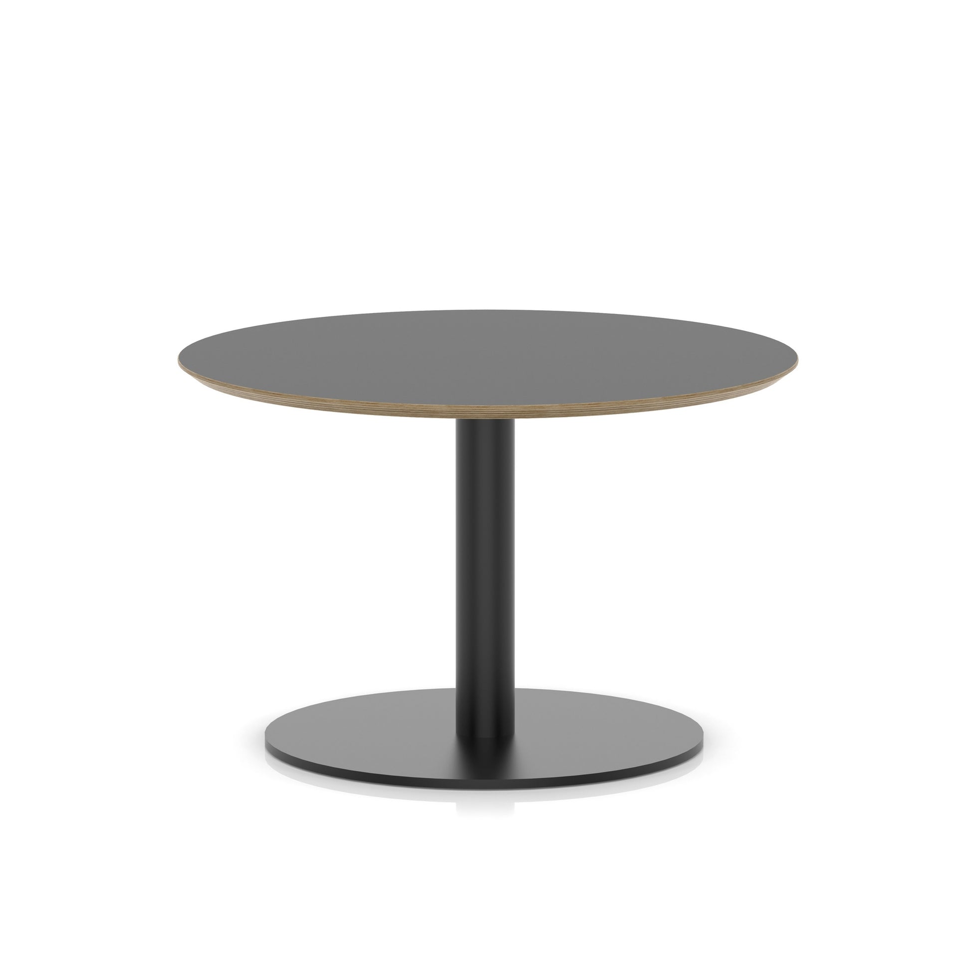 Brixworth Round Coffee Table With Disc Base - Black Leg