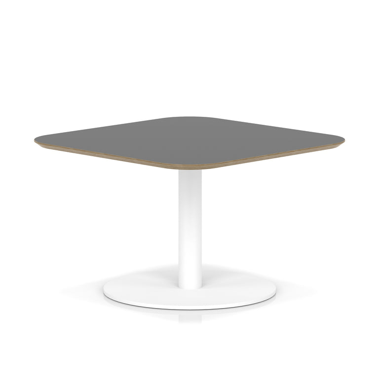 Brixworth Square Coffee Table With Disc Base - White Leg