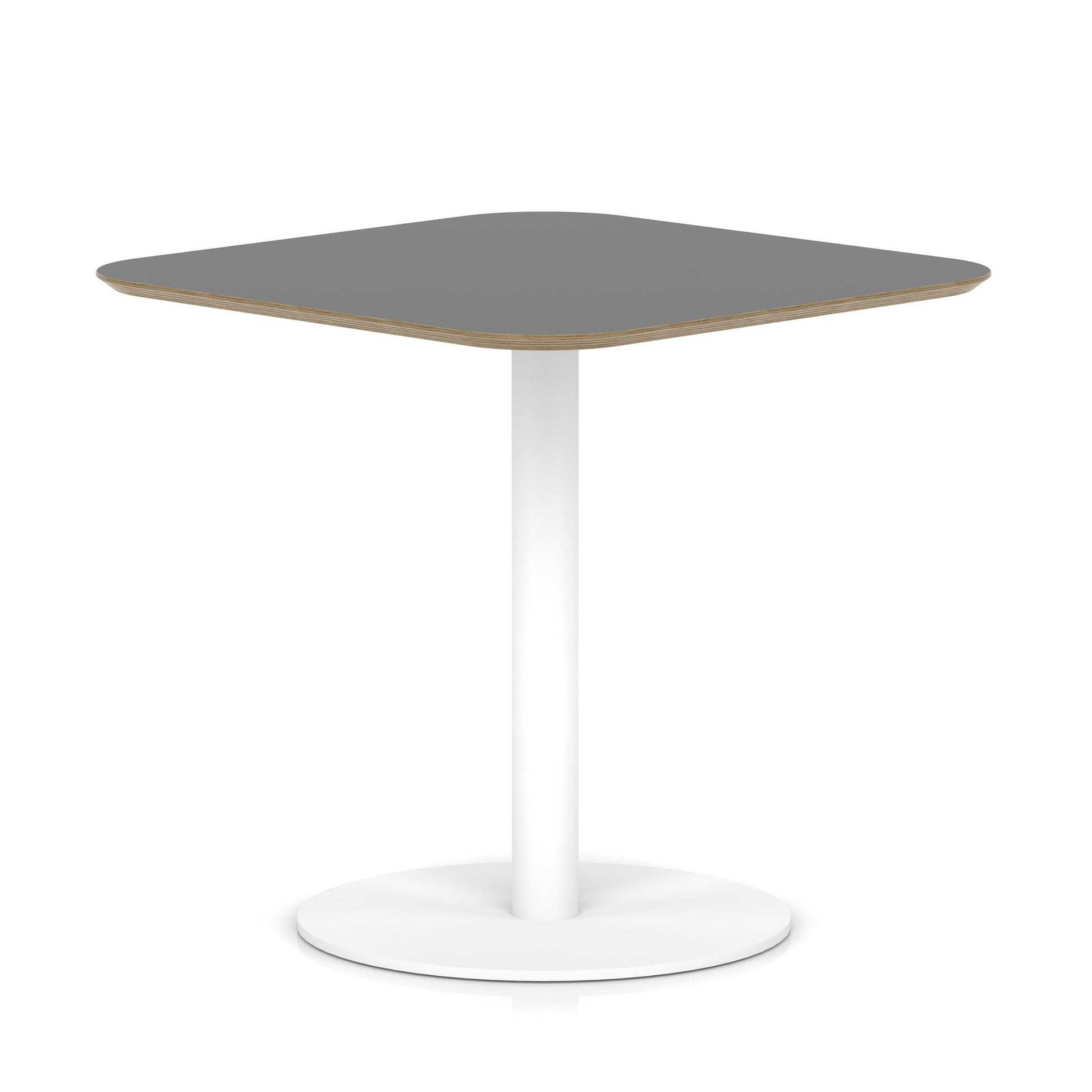 Brixworth Square Coffee Table With Disc Base - White Leg