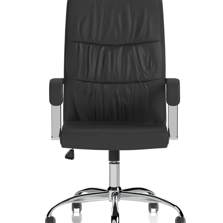 Carter High Back Black Leather Executive Office Chair with Arms