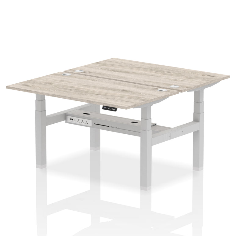 Air Back-to-Back Height Adjustable Bench Desk - 2 Person