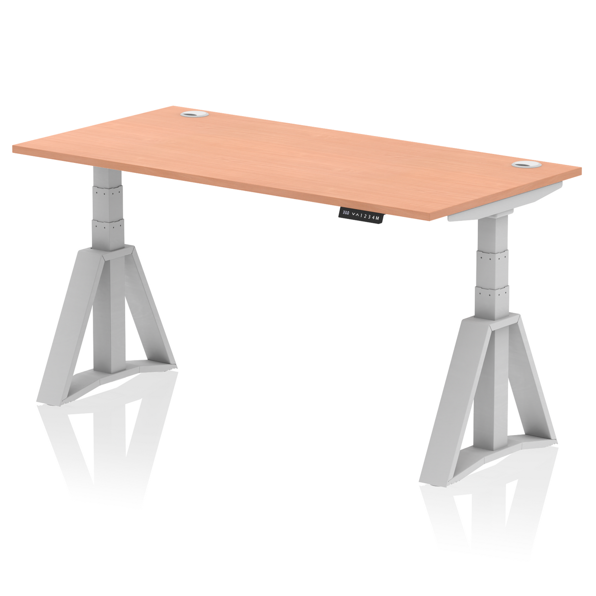 Air Height Adjustable Desk With Cable Ports With Piste Foot