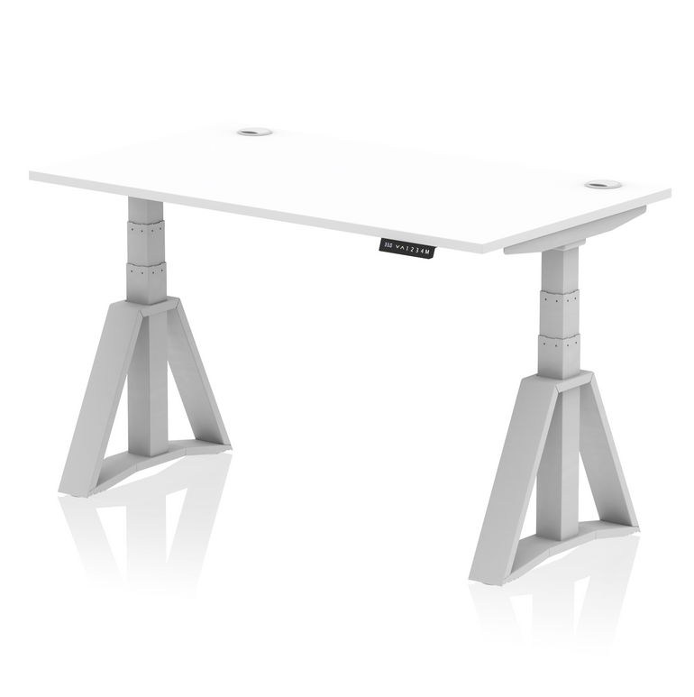 Air Height Adjustable Desk With Cable Ports With Piste Foot