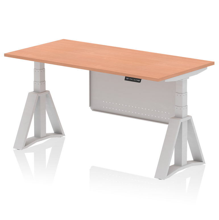 Air Height Adjustable Desk without Cable Ports With Steel Modesty Panel With Piste Foot