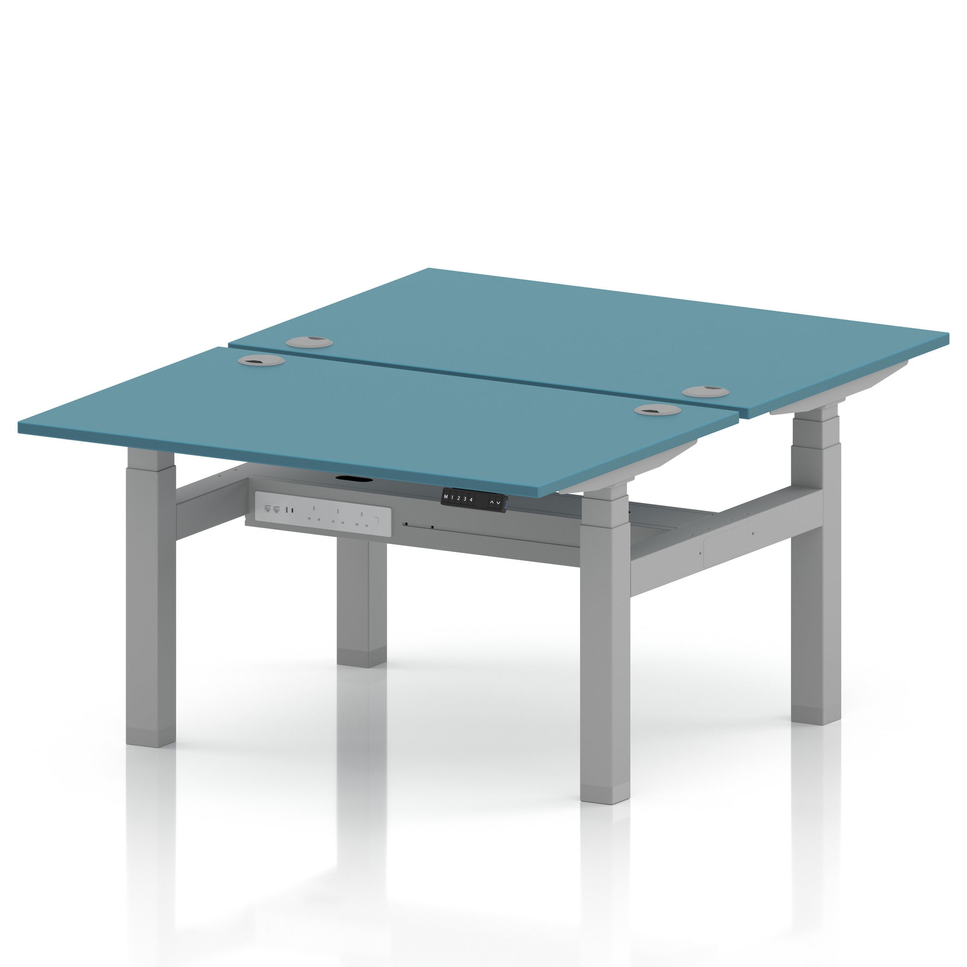 Air Back-to-Back Height Adjustable Bench Desk - 2 Person