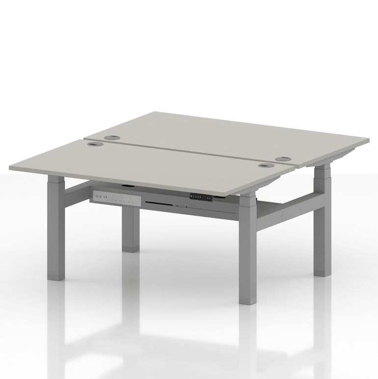 Air Back-to-Back Height Adjustable Bench Desk - 2 Person