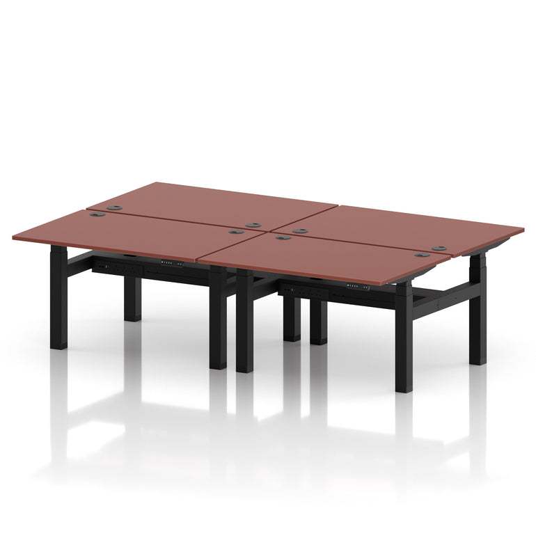 Air Back-to-Back Height Adjustable Bench Desk - 4 Person
