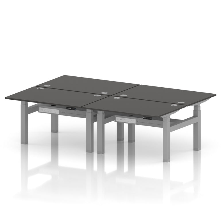 Air Back-to-Back Height Adjustable Bench Desk - 4 Person