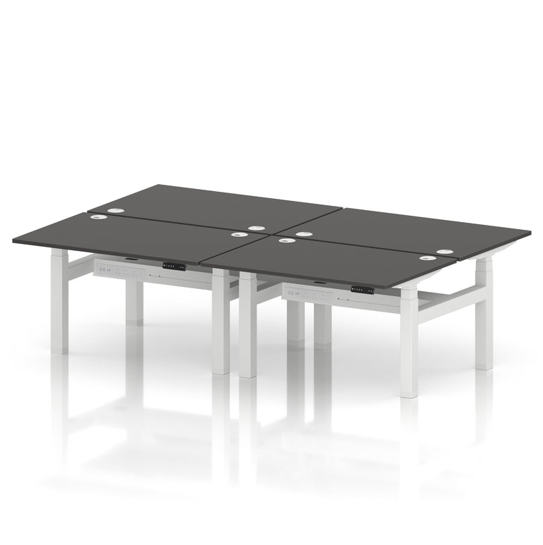 Air Back-to-Back Height Adjustable Bench Desk - 4 Person