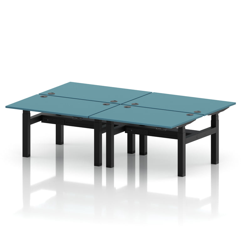 Air Back-to-Back Height Adjustable Bench Desk - 4 Person