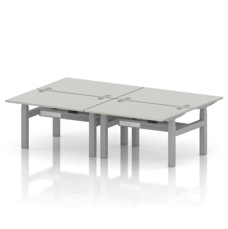 Air Back-to-Back Height Adjustable Bench Desk - 4 Person