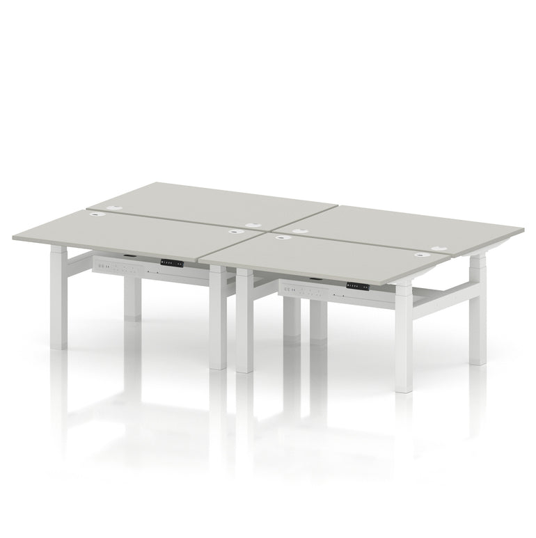 Air Back-to-Back Height Adjustable Bench Desk - 4 Person