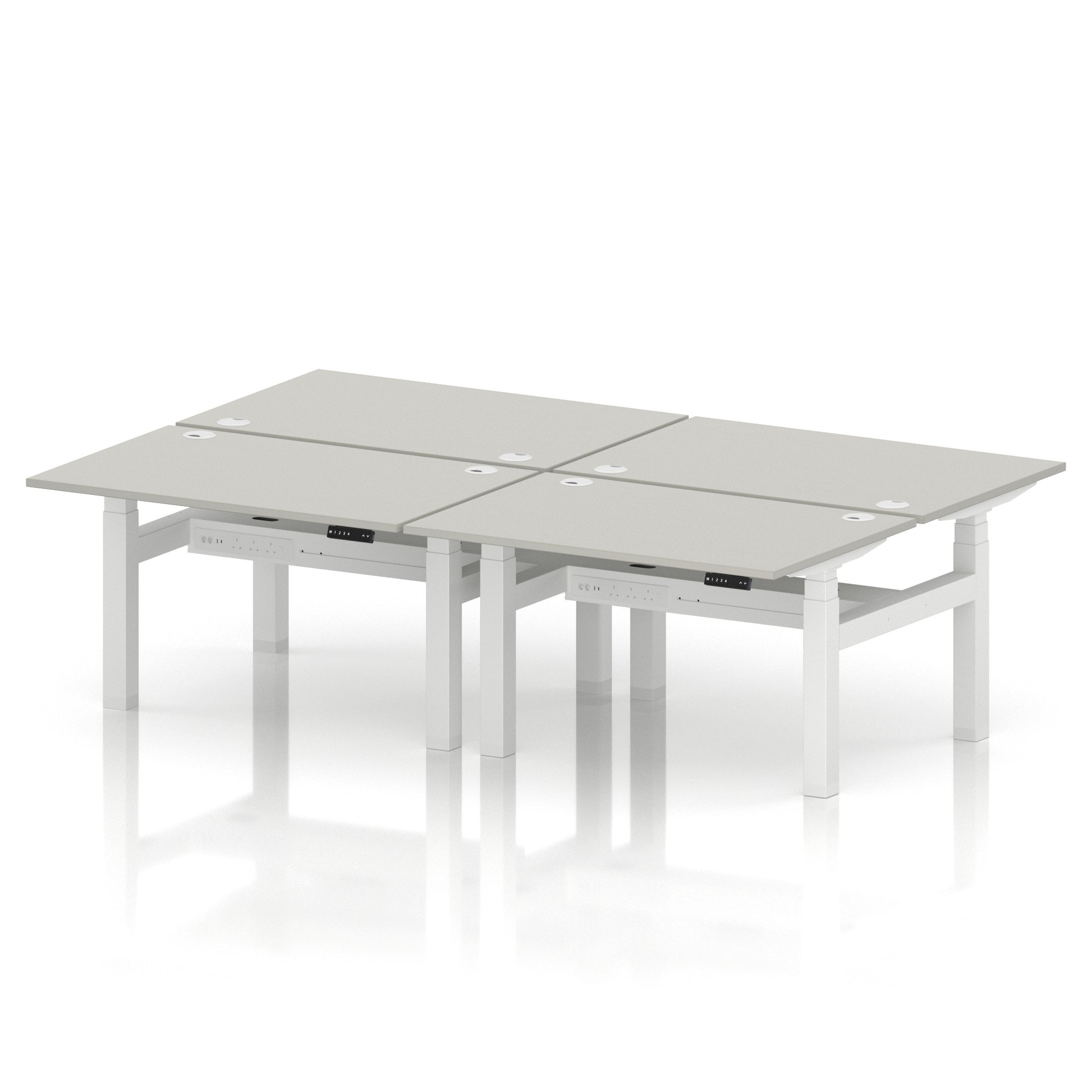 Air Back-to-Back Height Adjustable Bench Desk - 4 Person
