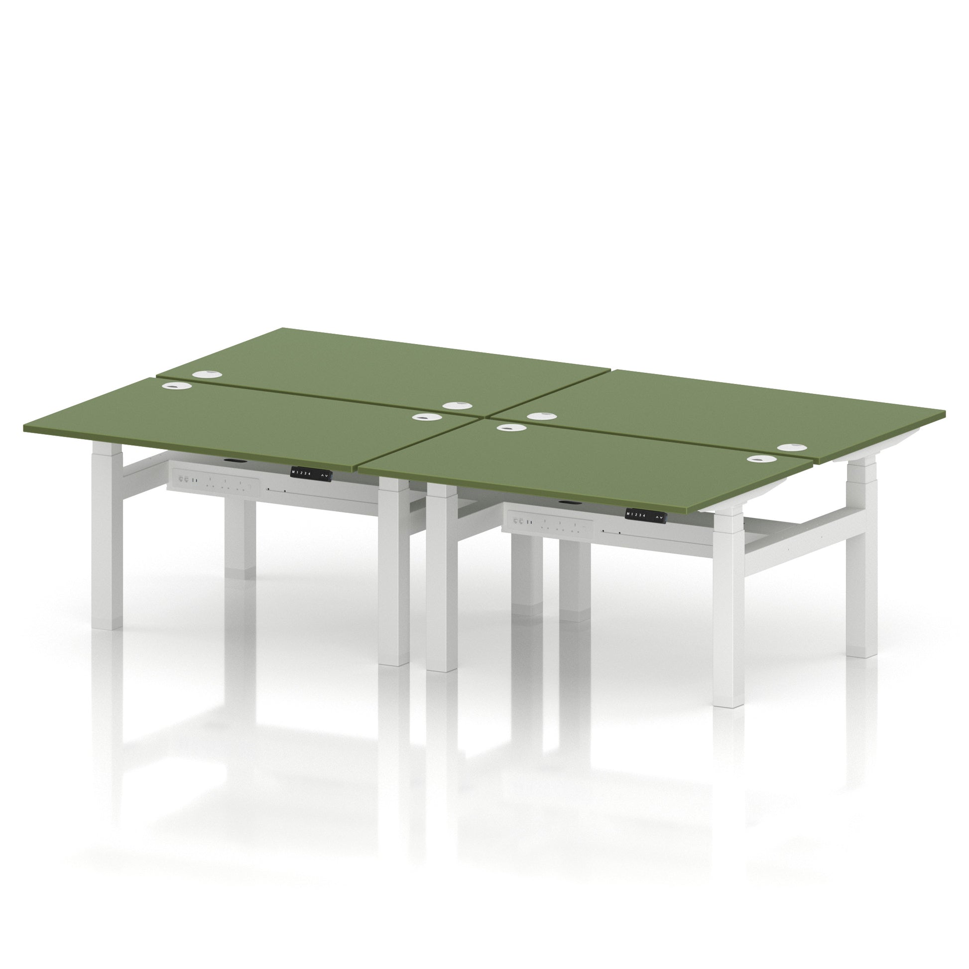 Air Back-to-Back Height Adjustable Bench Desk - 4 Person