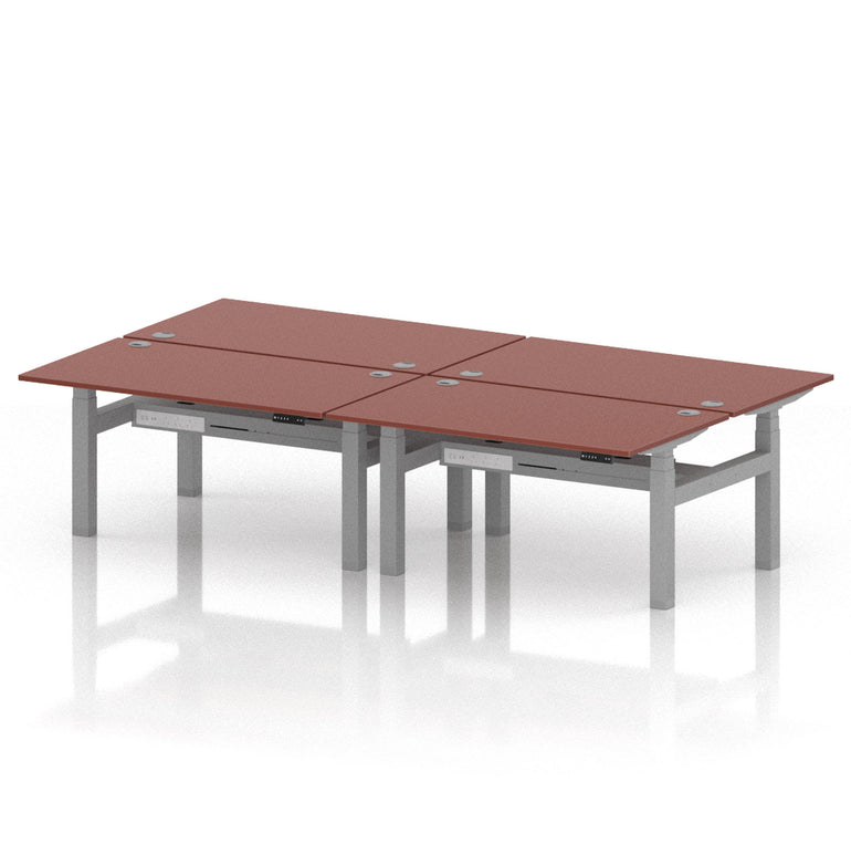 Air Back-to-Back Height Adjustable Bench Desk - 4 Person