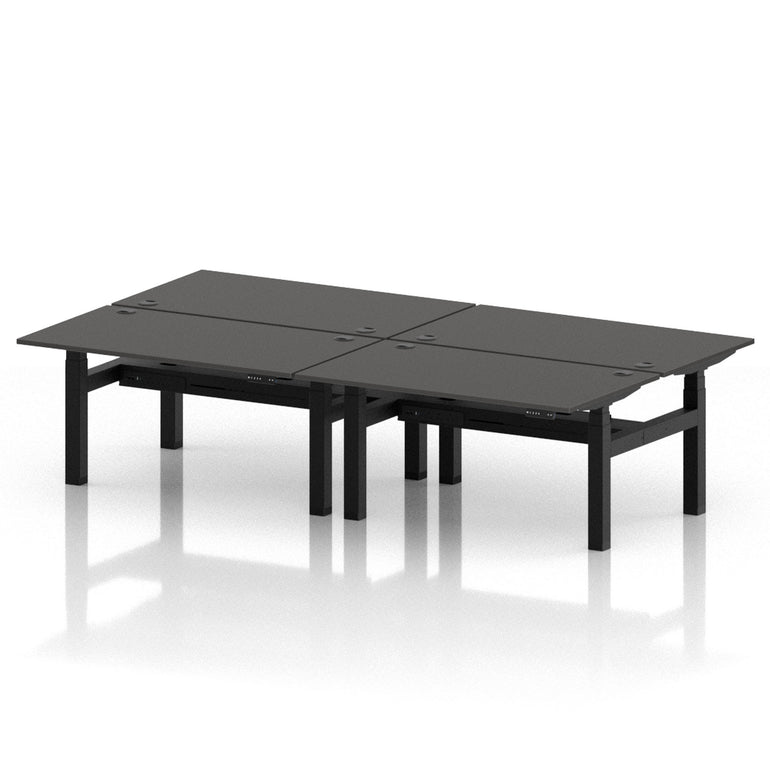 Air Back-to-Back Height Adjustable Bench Desk - 4 Person