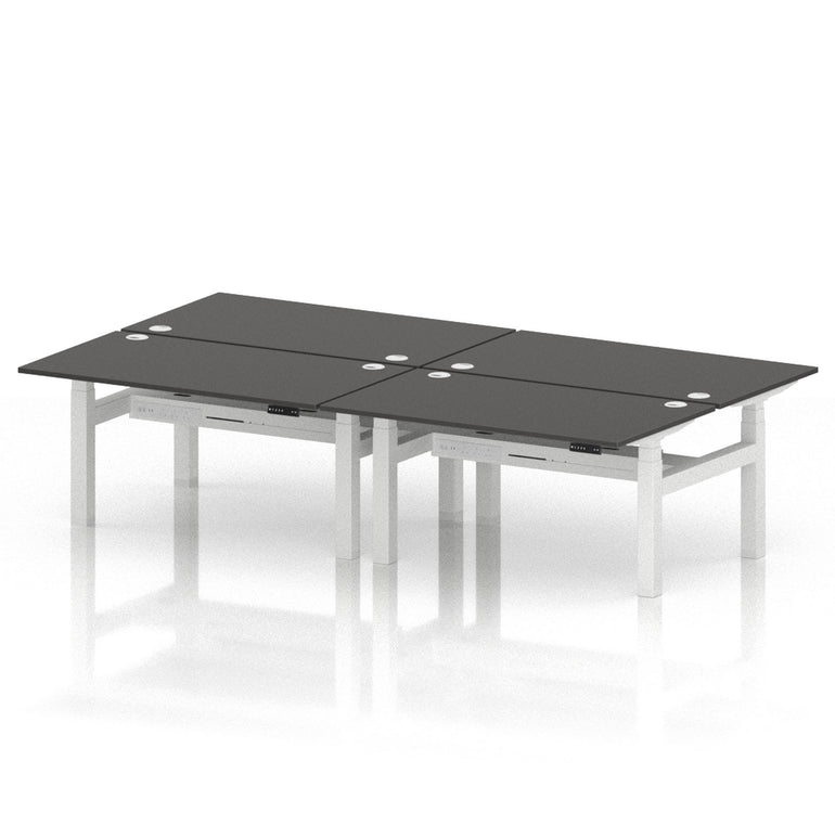 Air Back-to-Back Height Adjustable Bench Desk - 4 Person