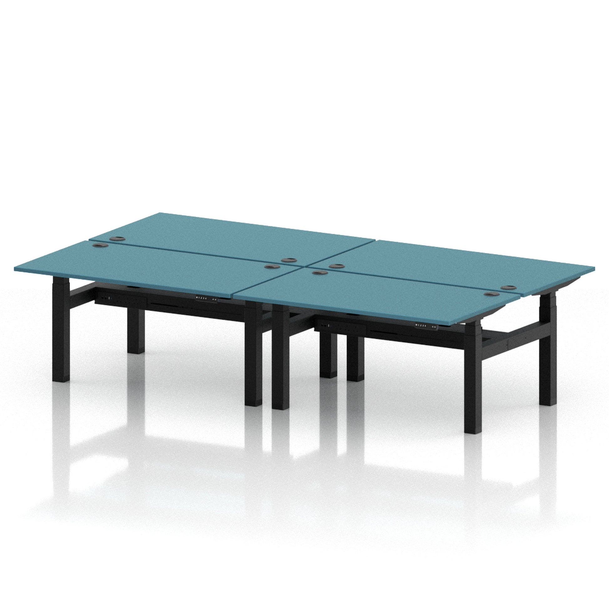 Air Back-to-Back Height Adjustable Bench Desk - 4 Person