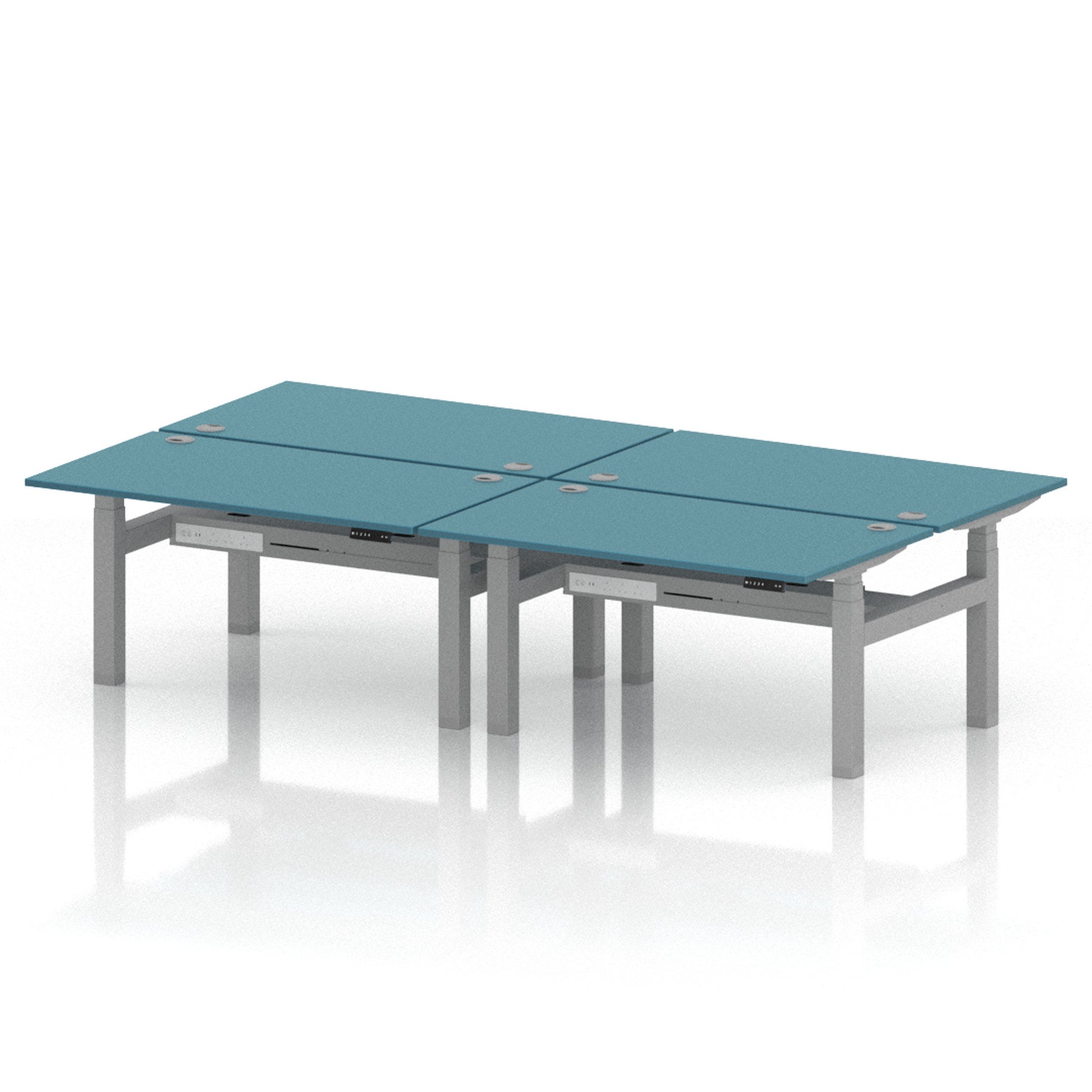 Air Back-to-Back Height Adjustable Bench Desk - 4 Person