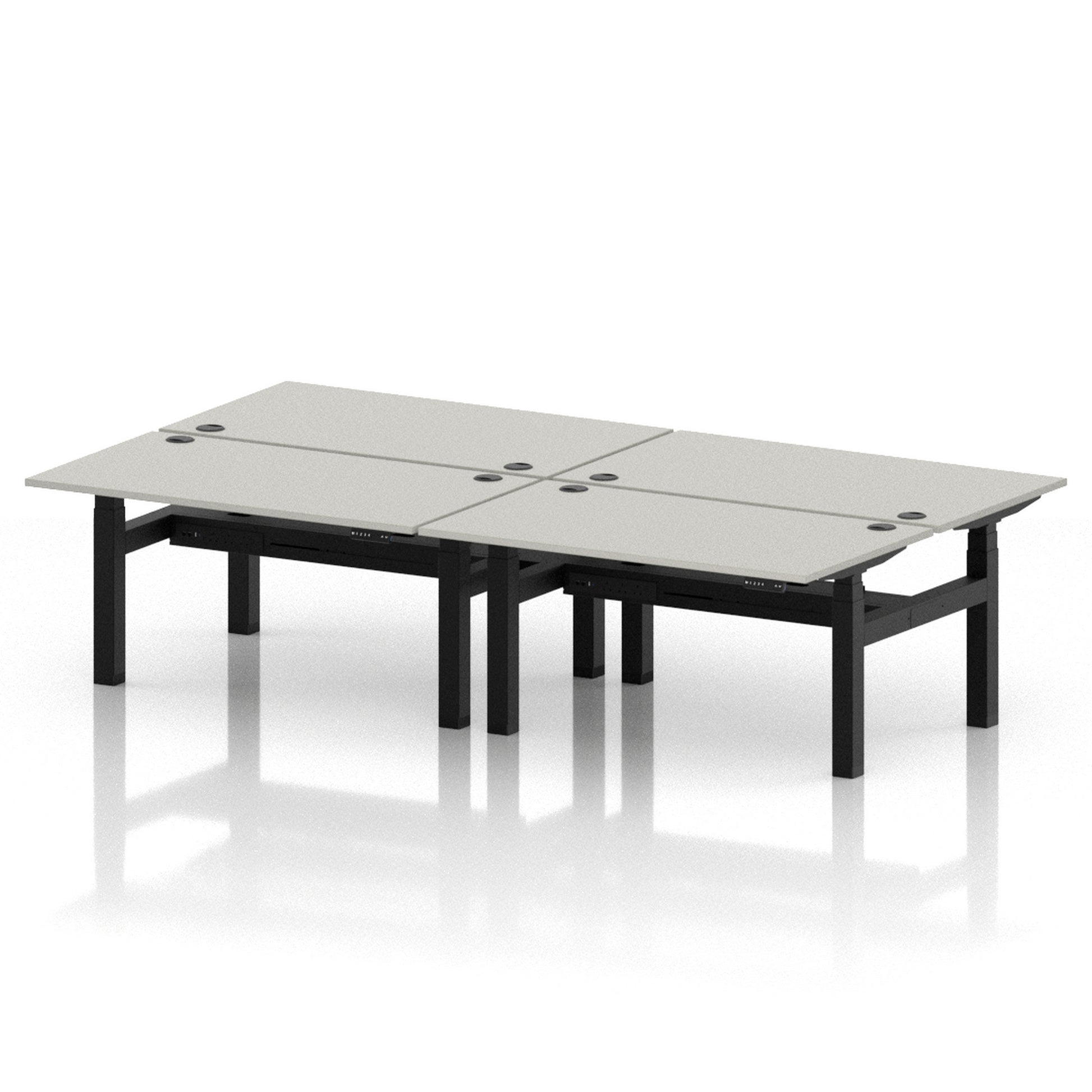 Air Back-to-Back Height Adjustable Bench Desk - 4 Person
