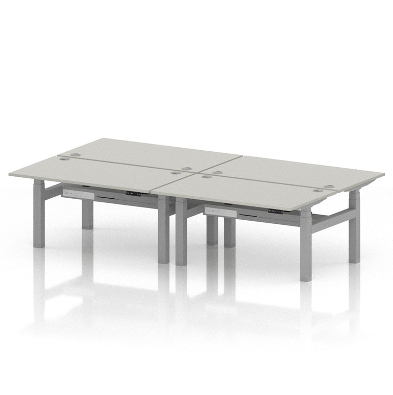 Air Back-to-Back Height Adjustable Bench Desk - 4 Person