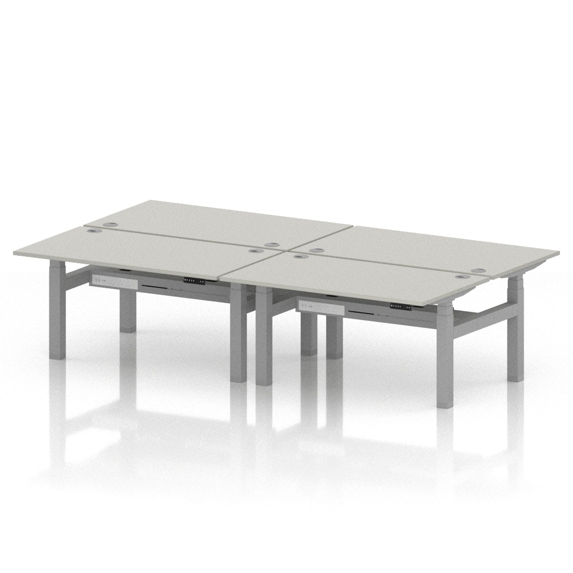 Air Back-to-Back Height Adjustable Bench Desk - 4 Person