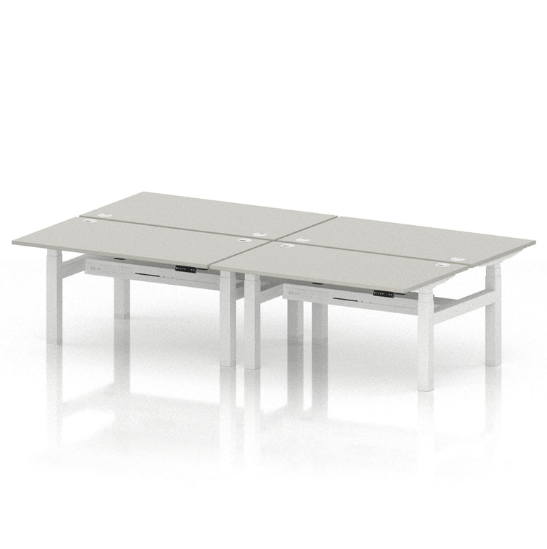 Air Back-to-Back Height Adjustable Bench Desk - 4 Person