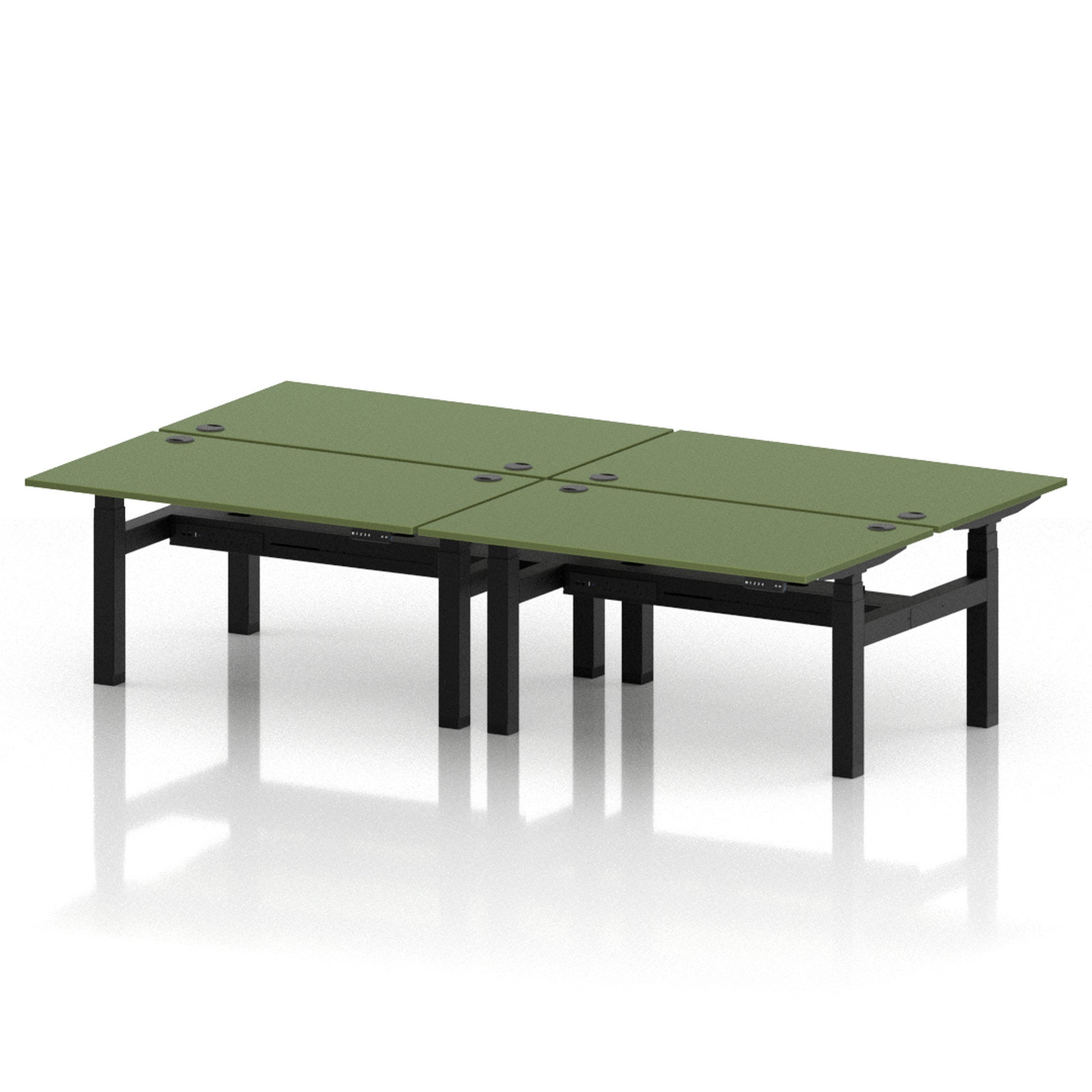 Air Back-to-Back Height Adjustable Bench Desk - 4 Person
