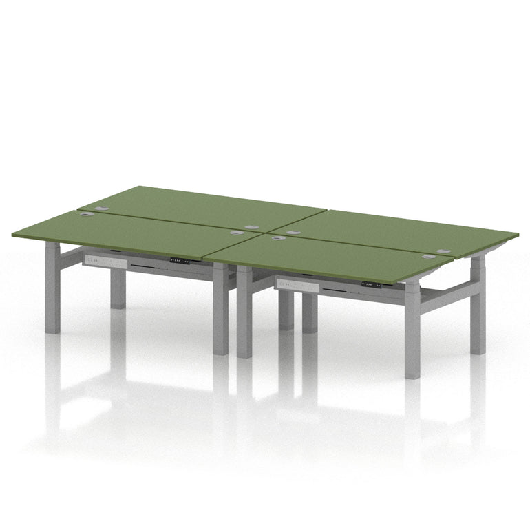 Air Back-to-Back Height Adjustable Bench Desk - 4 Person