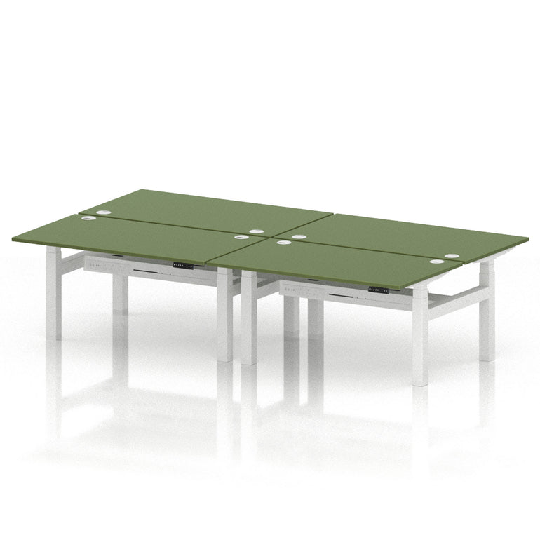 Air Back-to-Back Height Adjustable Bench Desk - 4 Person