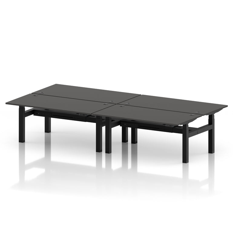 Air Back-to-Back Height Adjustable Bench Desk - 4 Person