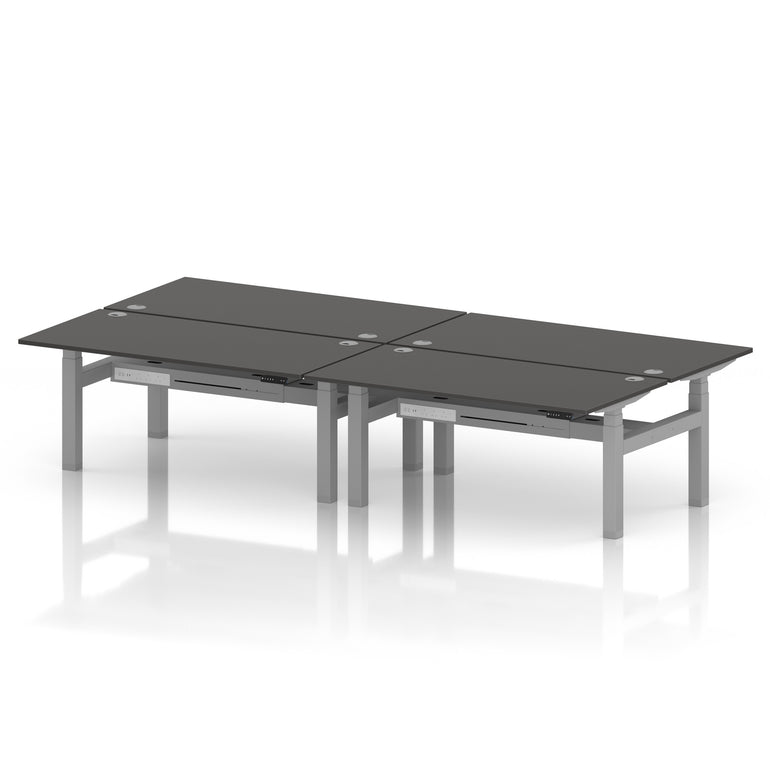 Air Back-to-Back Height Adjustable Bench Desk - 4 Person
