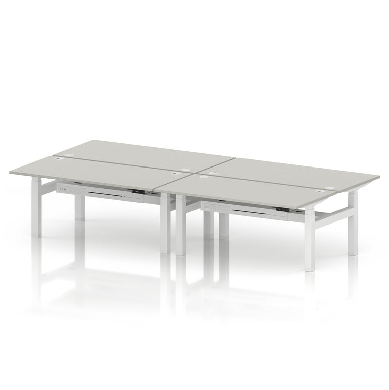 Air Back-to-Back Height Adjustable Bench Desk - 4 Person