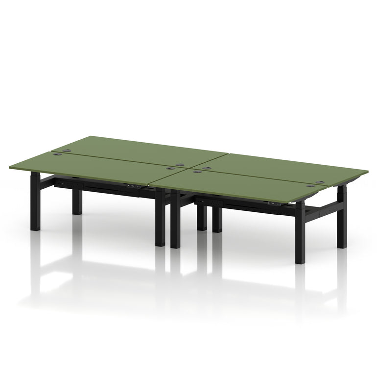 Air Back-to-Back Height Adjustable Bench Desk - 4 Person
