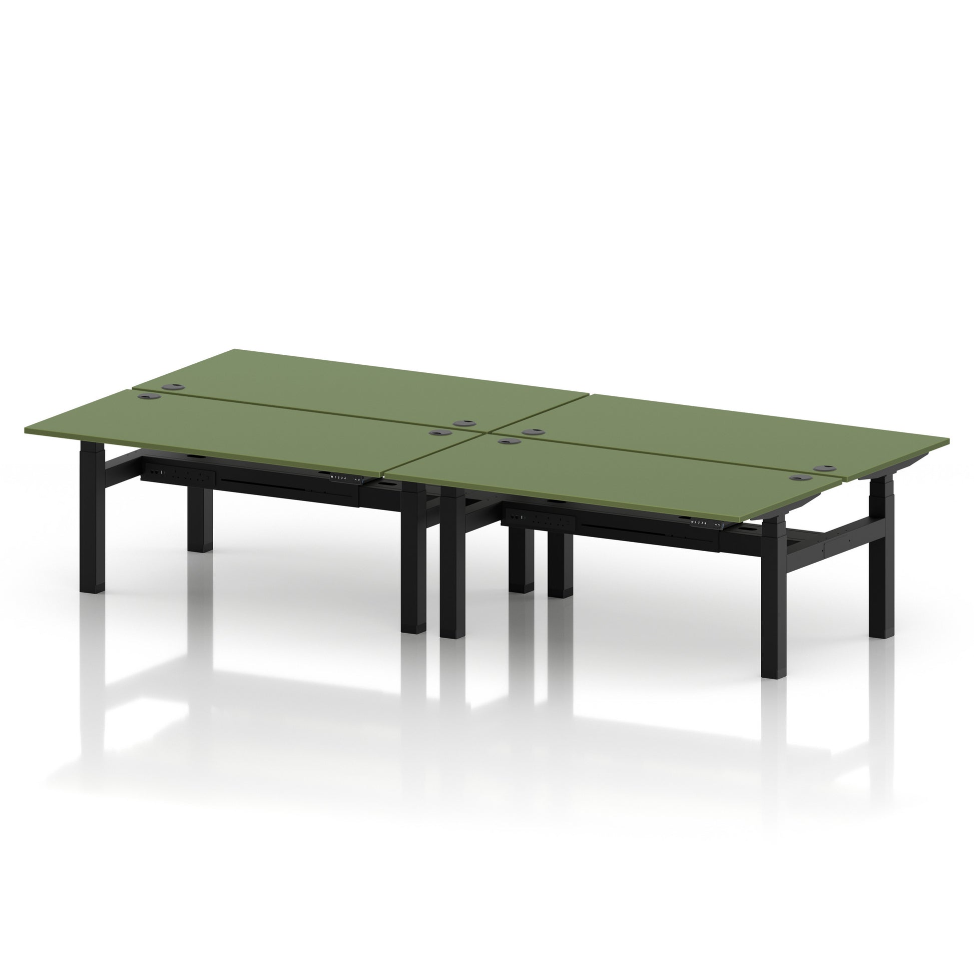 Air Back-to-Back Height Adjustable Bench Desk - 4 Person