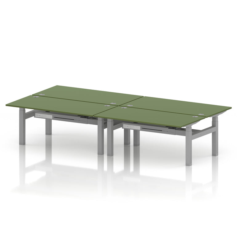Air Back-to-Back Height Adjustable Bench Desk - 4 Person