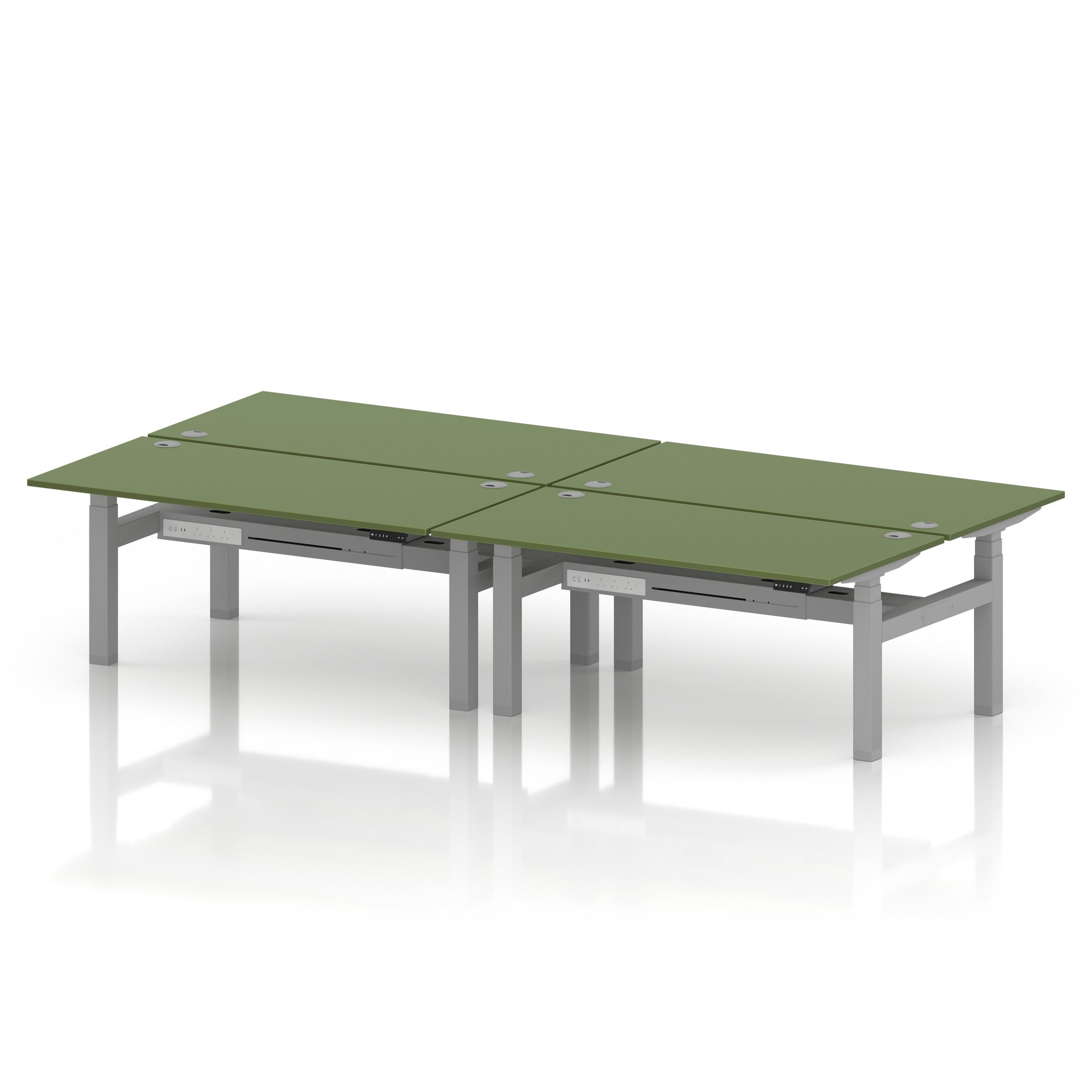 Air Back-to-Back Height Adjustable Bench Desk - 4 Person