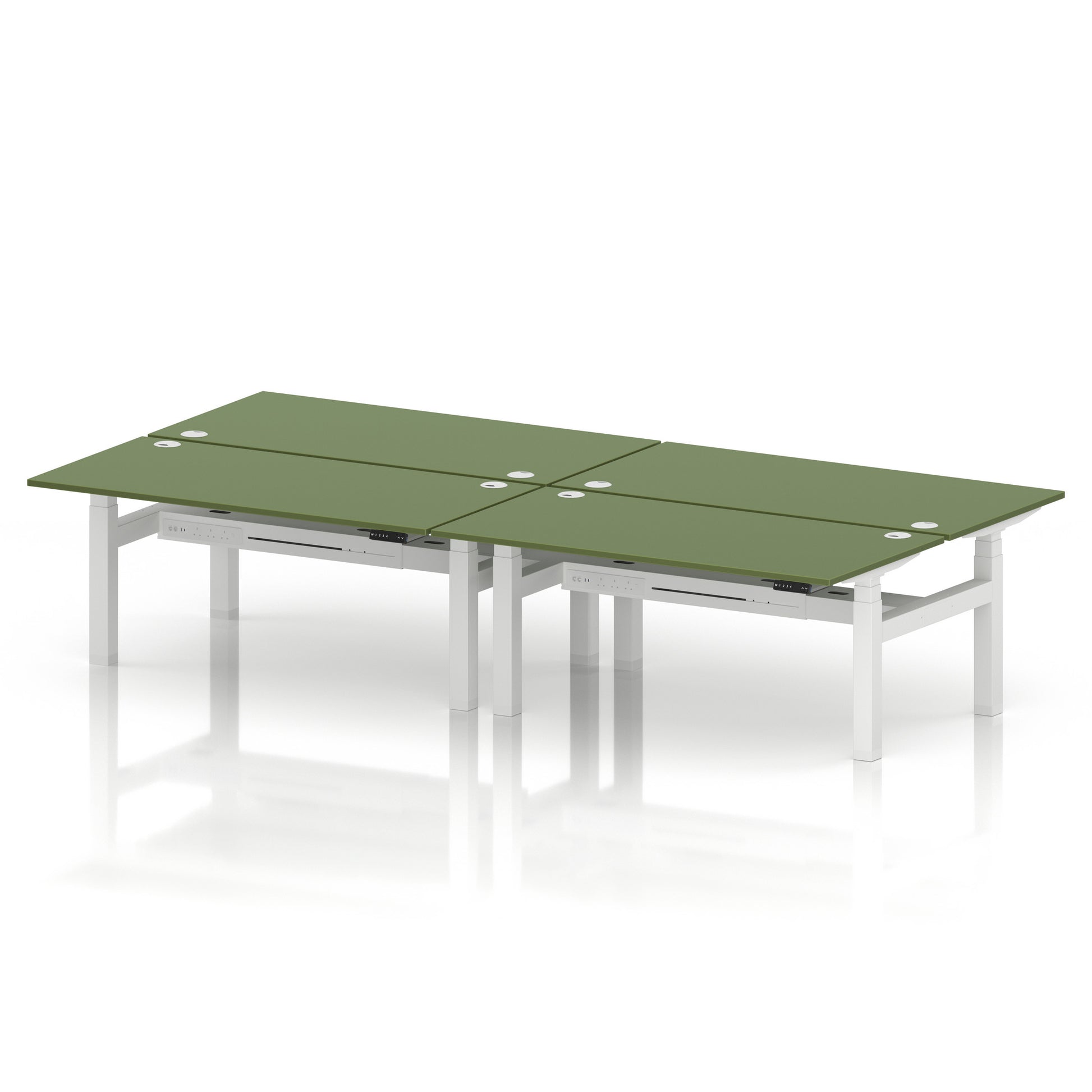 Air Back-to-Back Height Adjustable Bench Desk - 4 Person