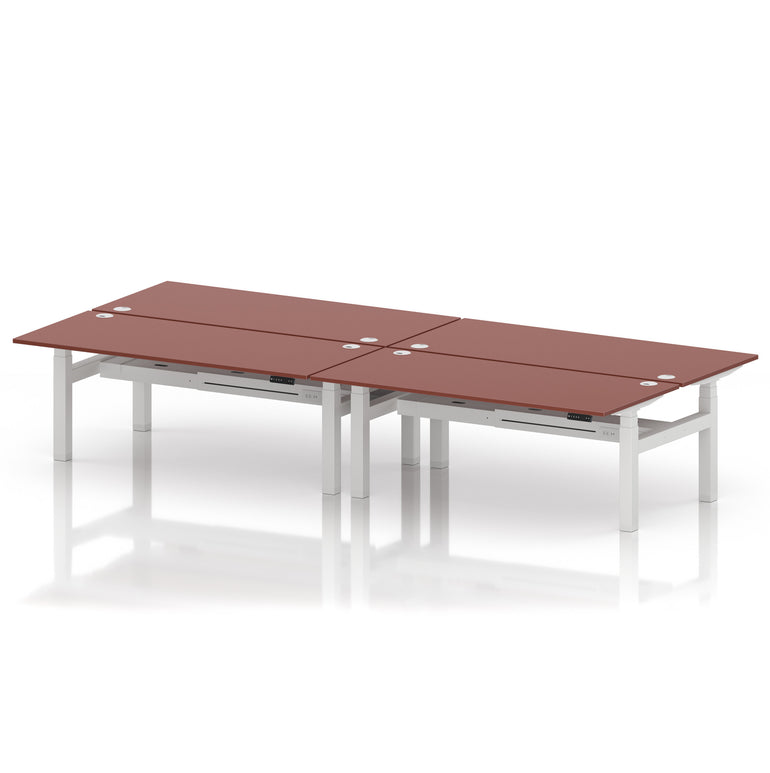 Air Back-to-Back Height Adjustable Bench Desk - 4 Person