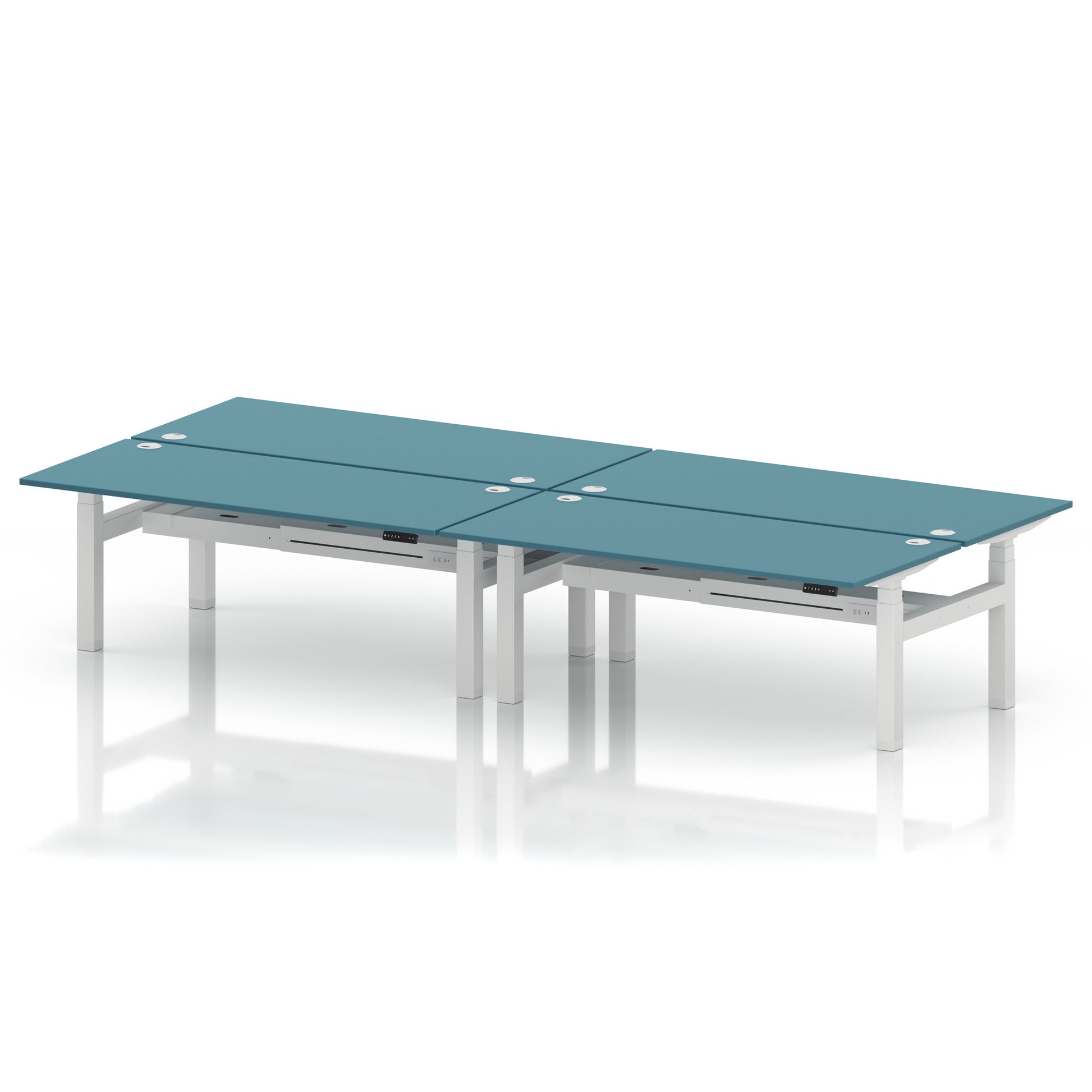 Air Back-to-Back Height Adjustable Bench Desk - 4 Person